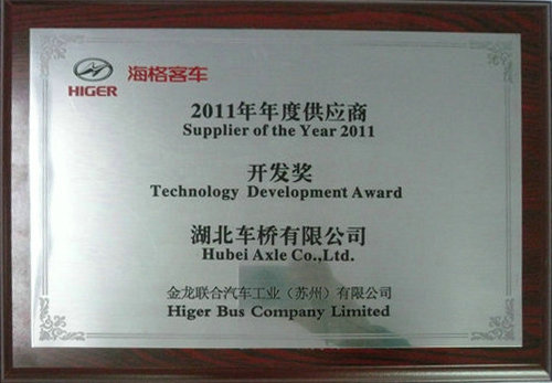 2011 Suzhou Jinlong supplier developed prize